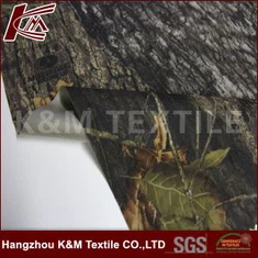 Tejido de tricot cepillado resistente al agua con estampado de roble musgoso para caza