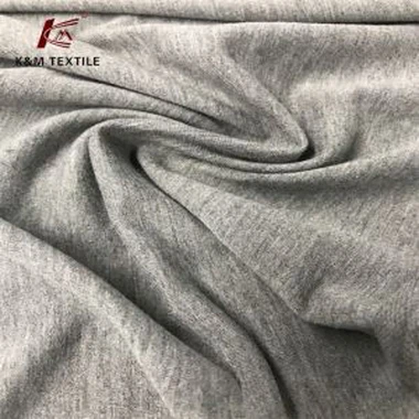 Tejido de punto de jersey sencillo elástico gris y poliéster TR