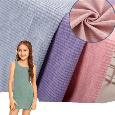 Tela de costilla de spandex de rayón multicolor