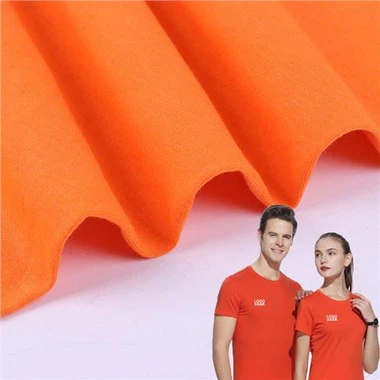 Tejido de jersey sencillo 100 % algodón, elástico, de alta calidad, con teñido liso y color personalizado para coser camisetas, polos