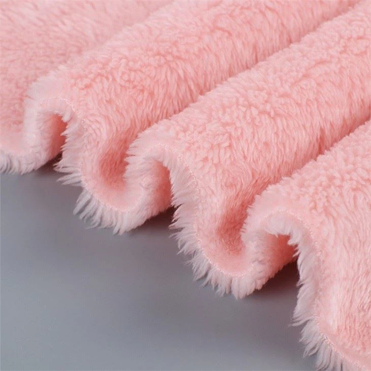 Super Soft 100% Polyester Khaki Arctic Velvet Fleece Double Side Fabric