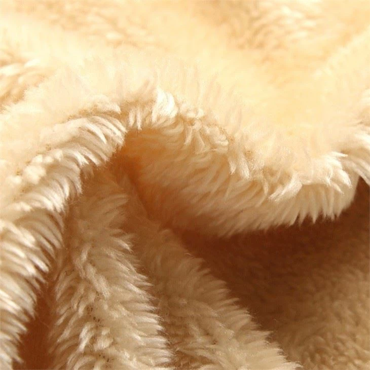 Super Soft 100% Polyester Khaki Arctic Velvet Fleece Double Side Fabric